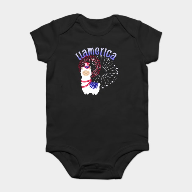 Llama American July 4th Baby Bodysuit by HolidayBug